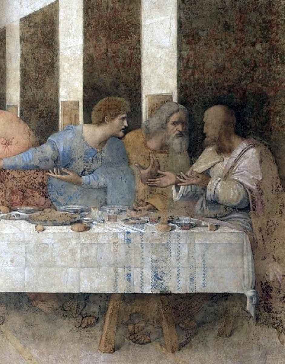 leonardo vinci last supper fourth group apostles wall painting