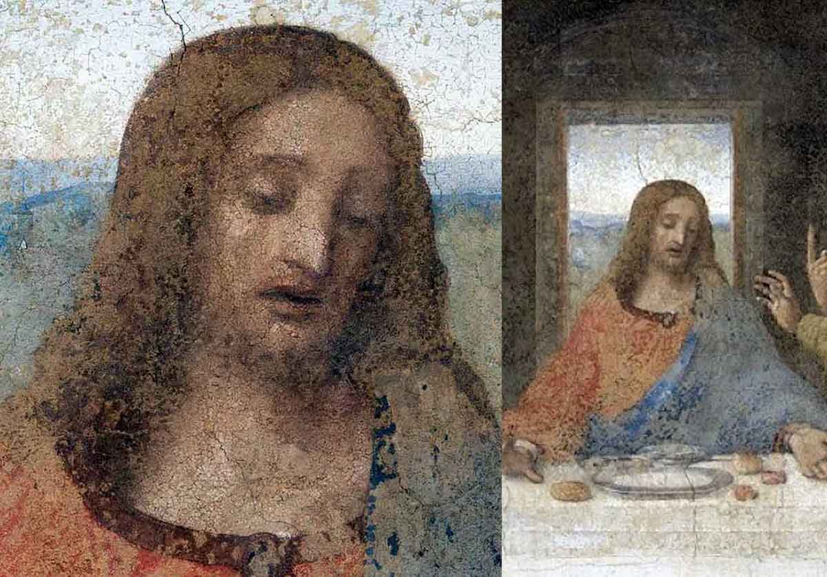 leonardo vinci last supper jesus head wall painting