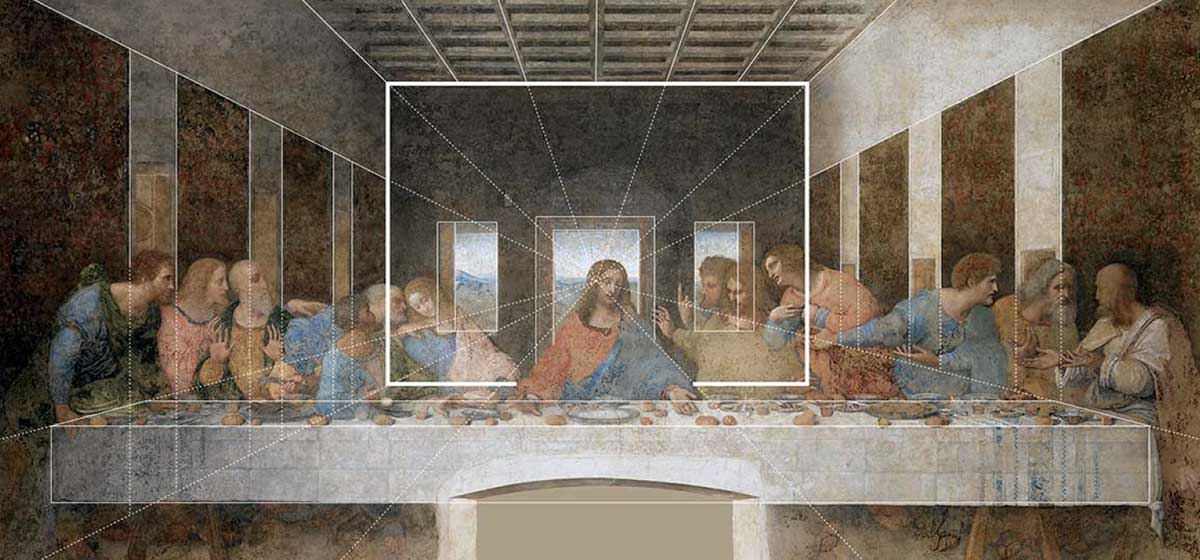 leonardo vinci last supper perspective wall painting
