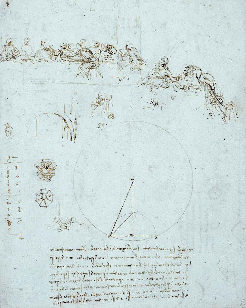 leonardo vinci last supper sketch