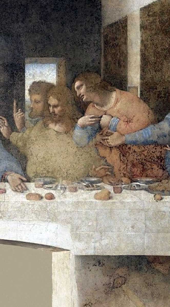 leonardo vinci last supper third group apostles wall painting
