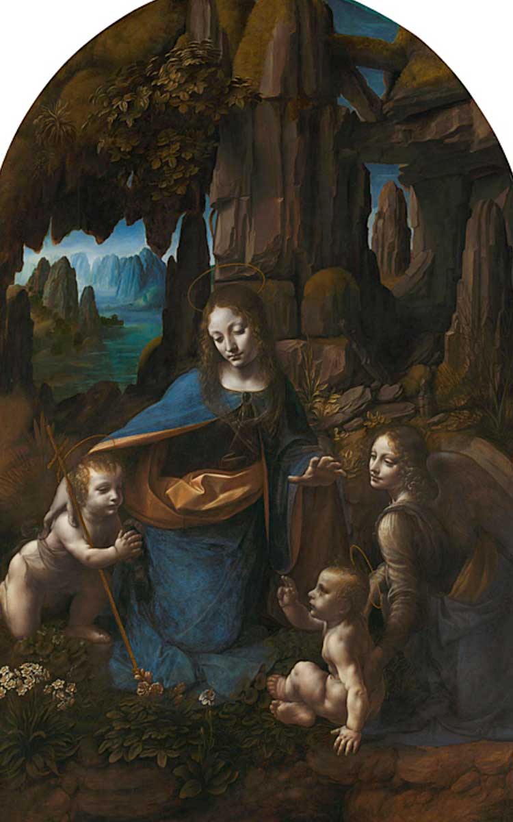 leonardo vinci virgin rocks london version painting