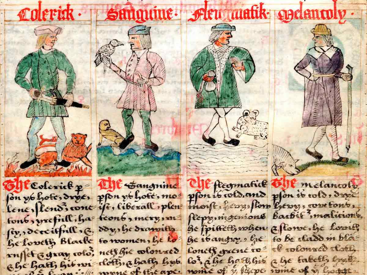 manuscript depicting four temperaments