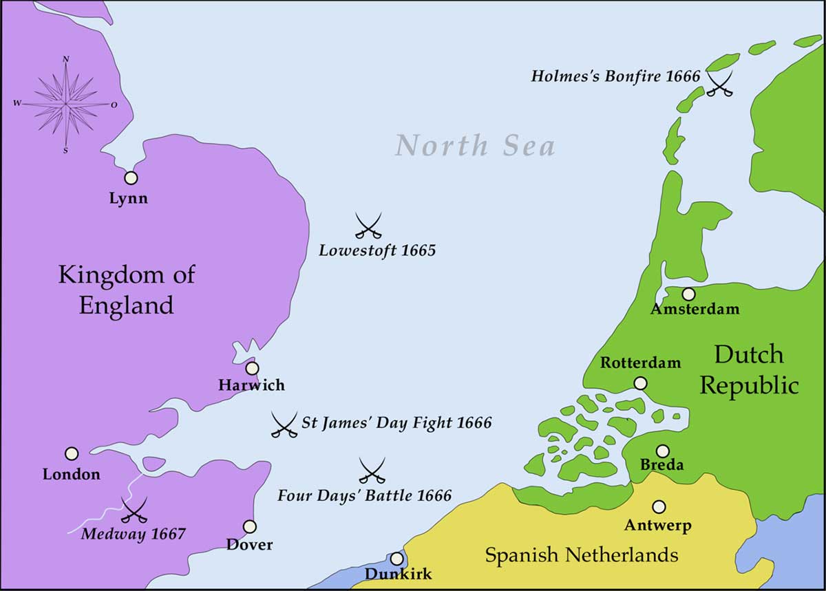 map 2nd anglo dutch war
