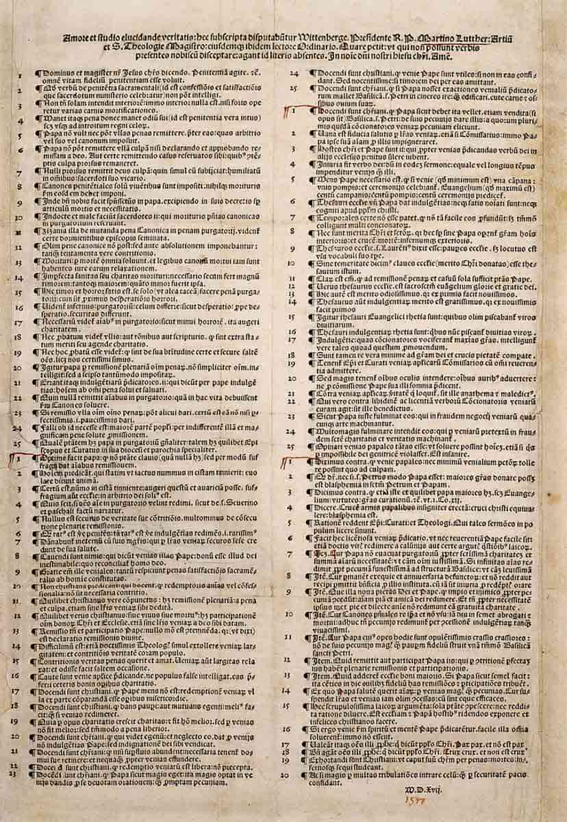 martin luther ninety five theses reformation