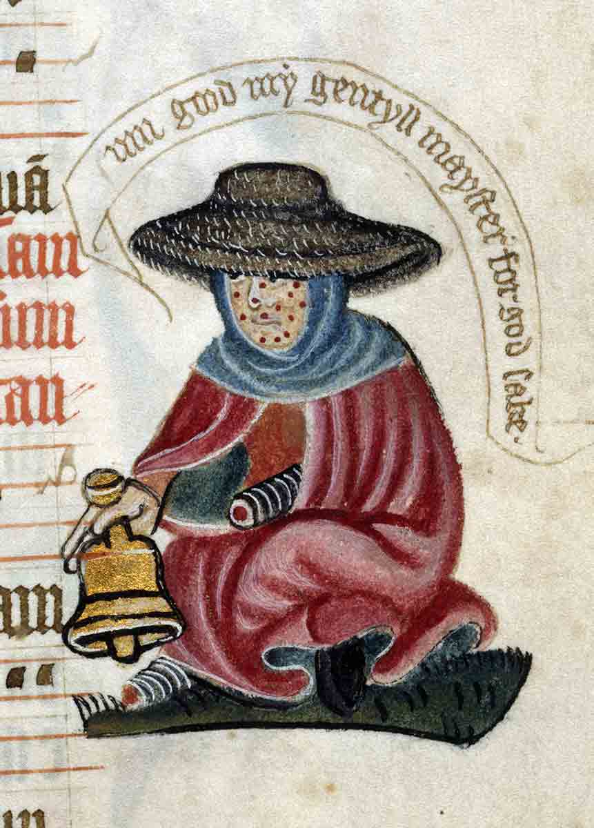 medieval leper with bell