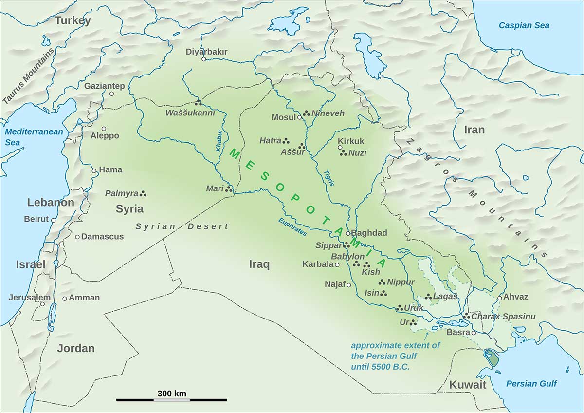 mesopotamia map english