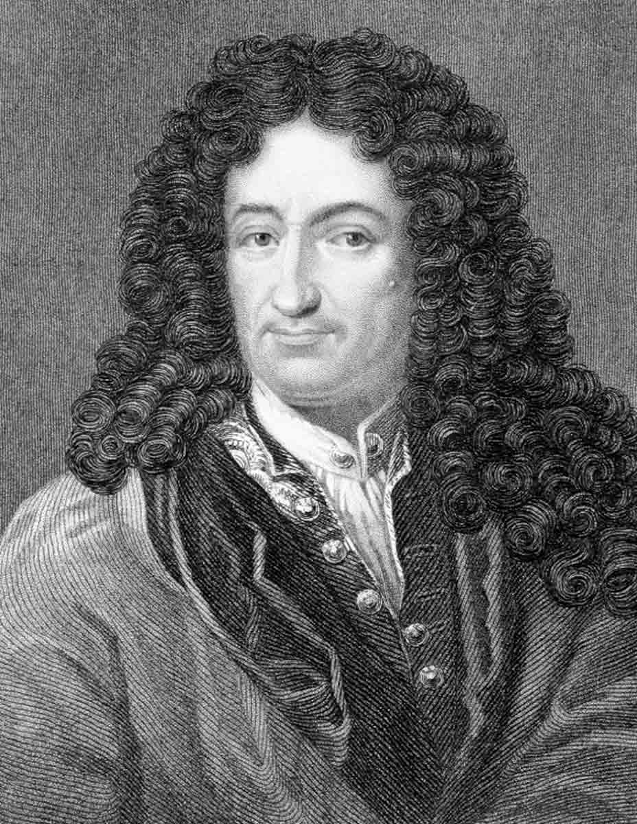 modern philosopher leibniz engraving