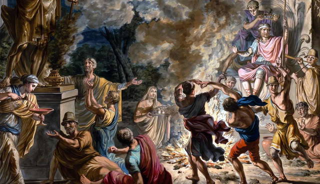 painting by jean grandjean saturnalia king statue saturn