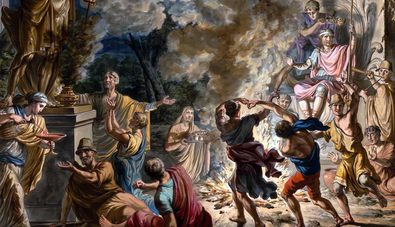 painting by jean grandjean saturnalia king statue saturn