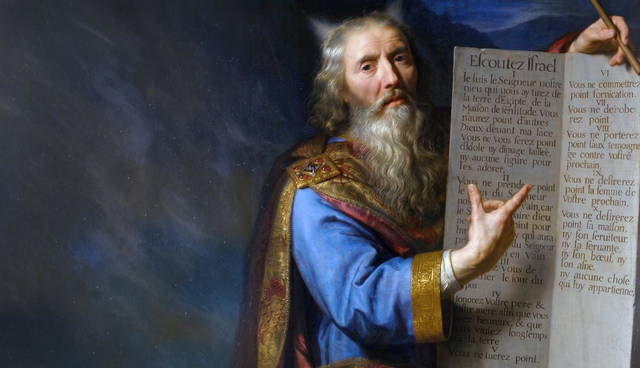 painting of moses and tablet of laws