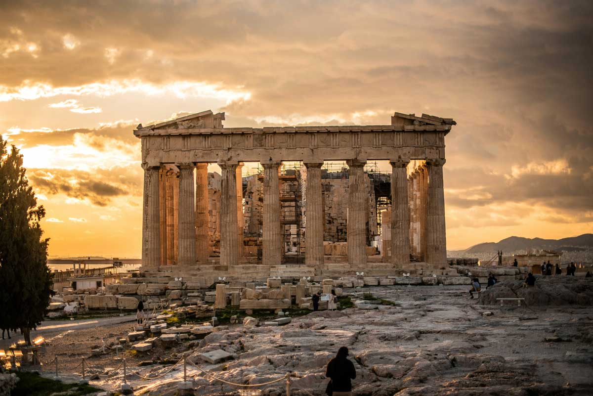 parthenon at sunset