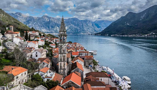 historic town of Perast located in the Bay of Kotor