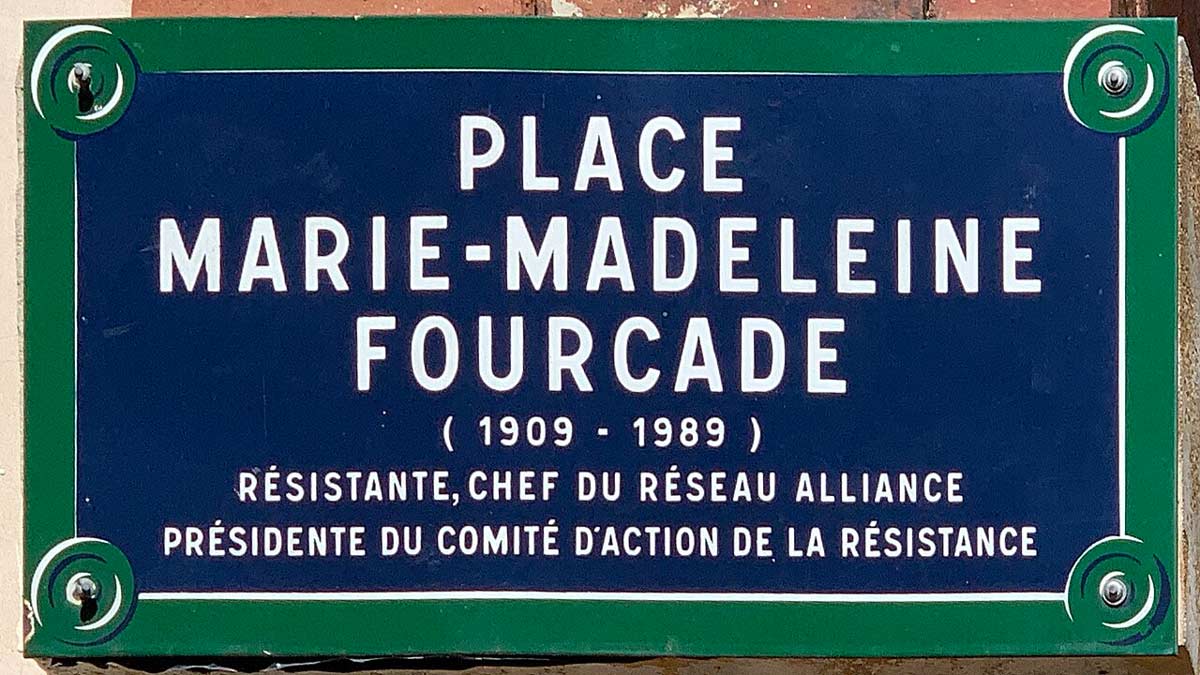 plaque marie madeleine fourcade french resistance