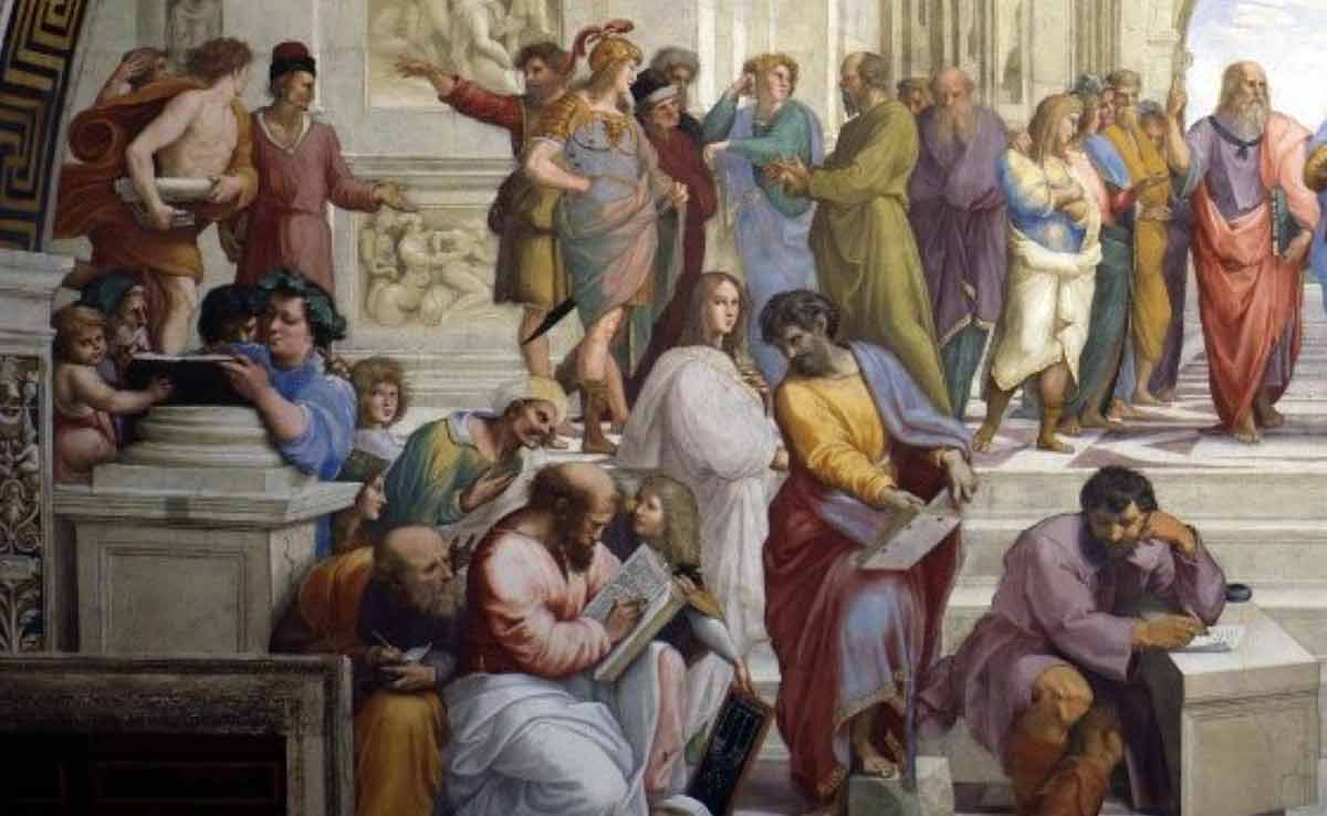 raphael school athens fresco left side