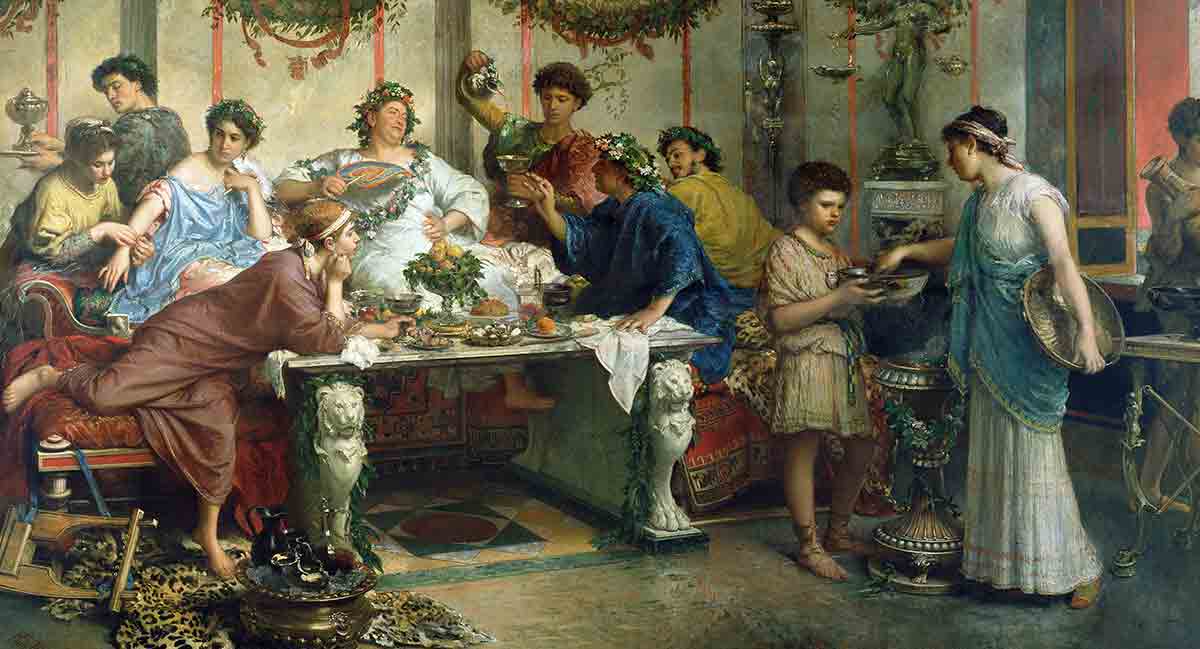 robert bompiani painting roman feast
