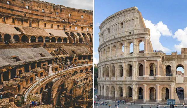 roman colosseum interior and exterior architecture