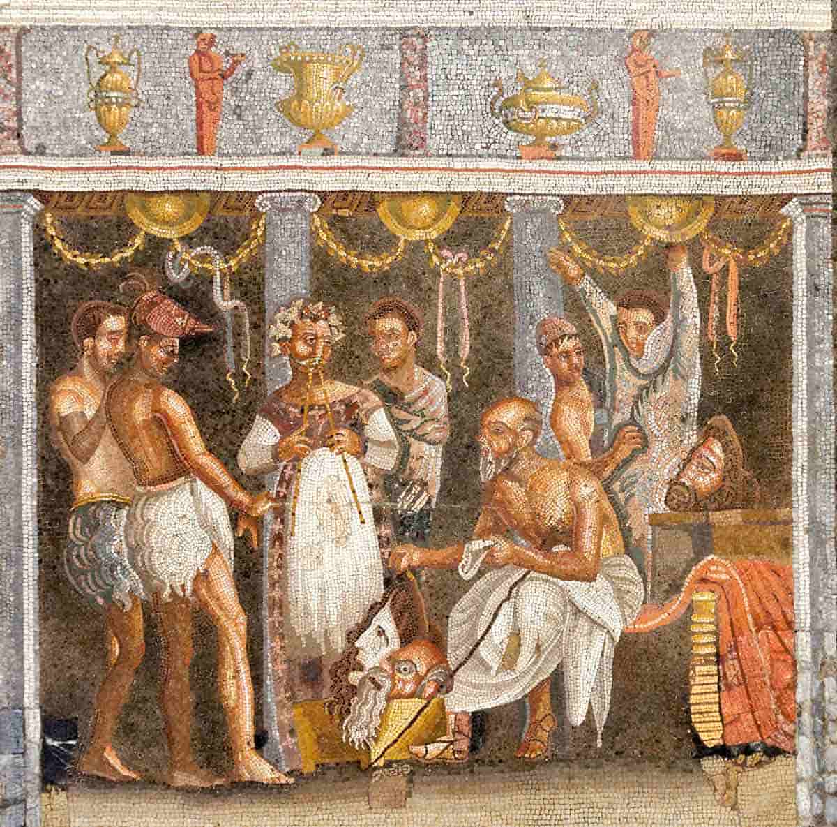 roman mosaic actors masks