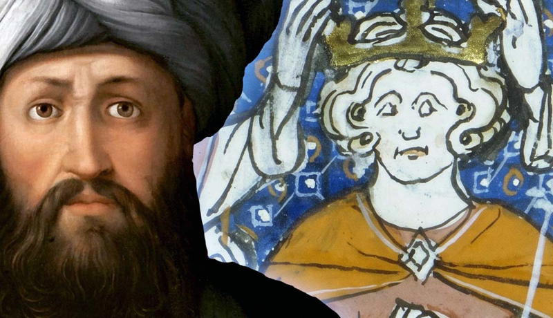 saladin portrait 16th century with coronation of king baldwin iv