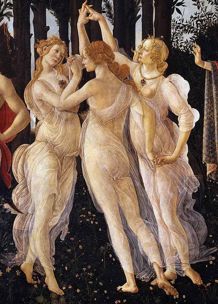 sandro botticelli primavera graces painting