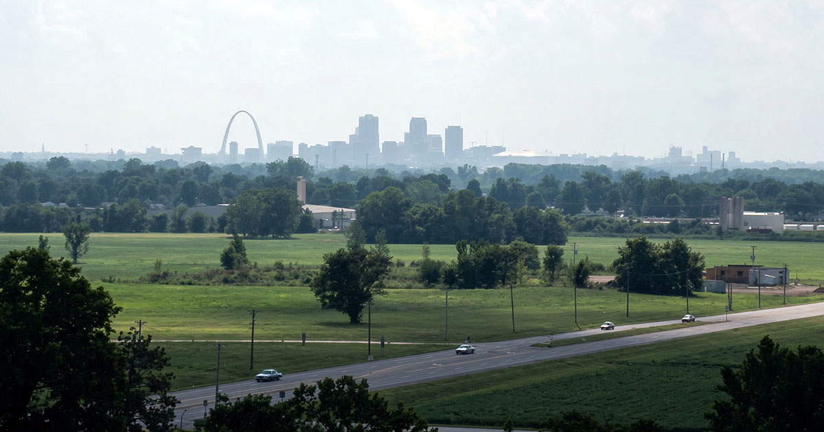 skyline view monks mound cahokia