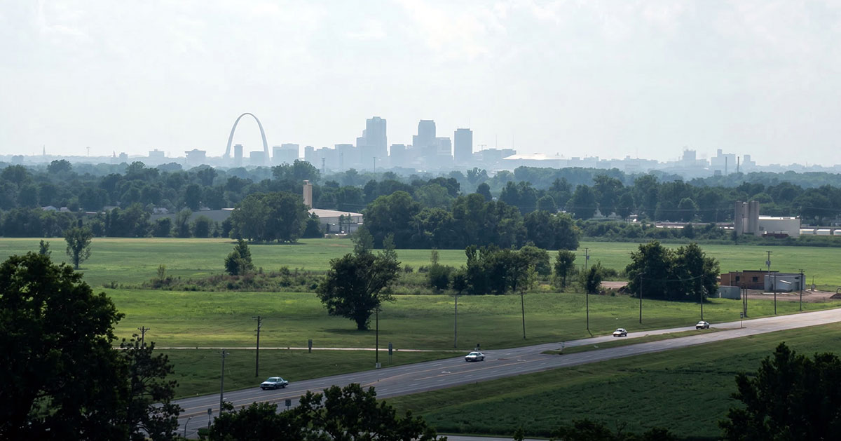 skyline view monks mound cahokia