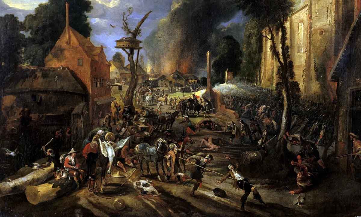 spanish attack flemish village