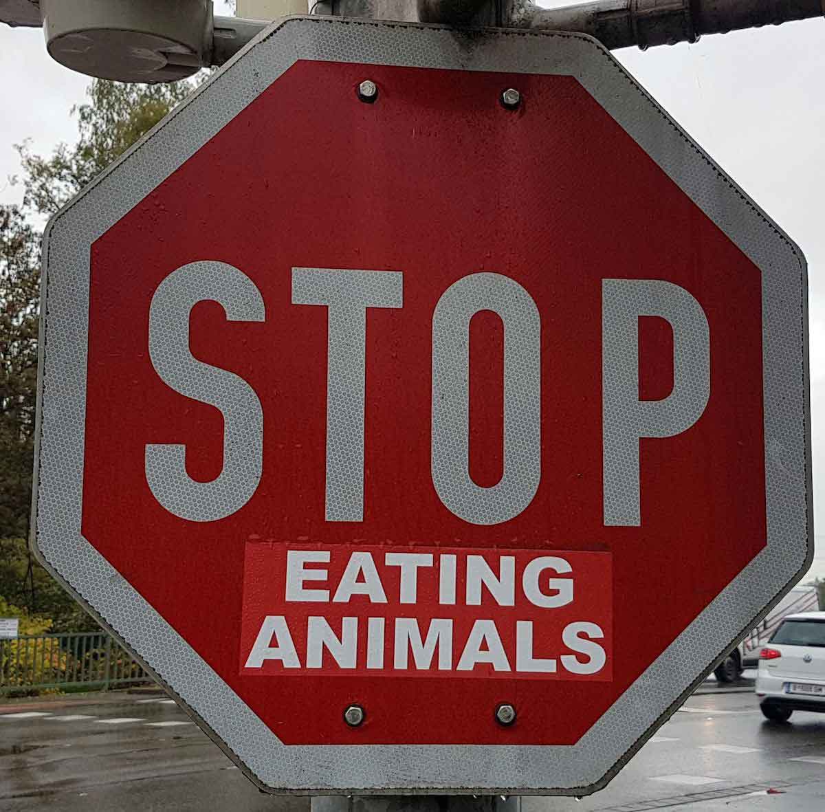 stop sign animals
