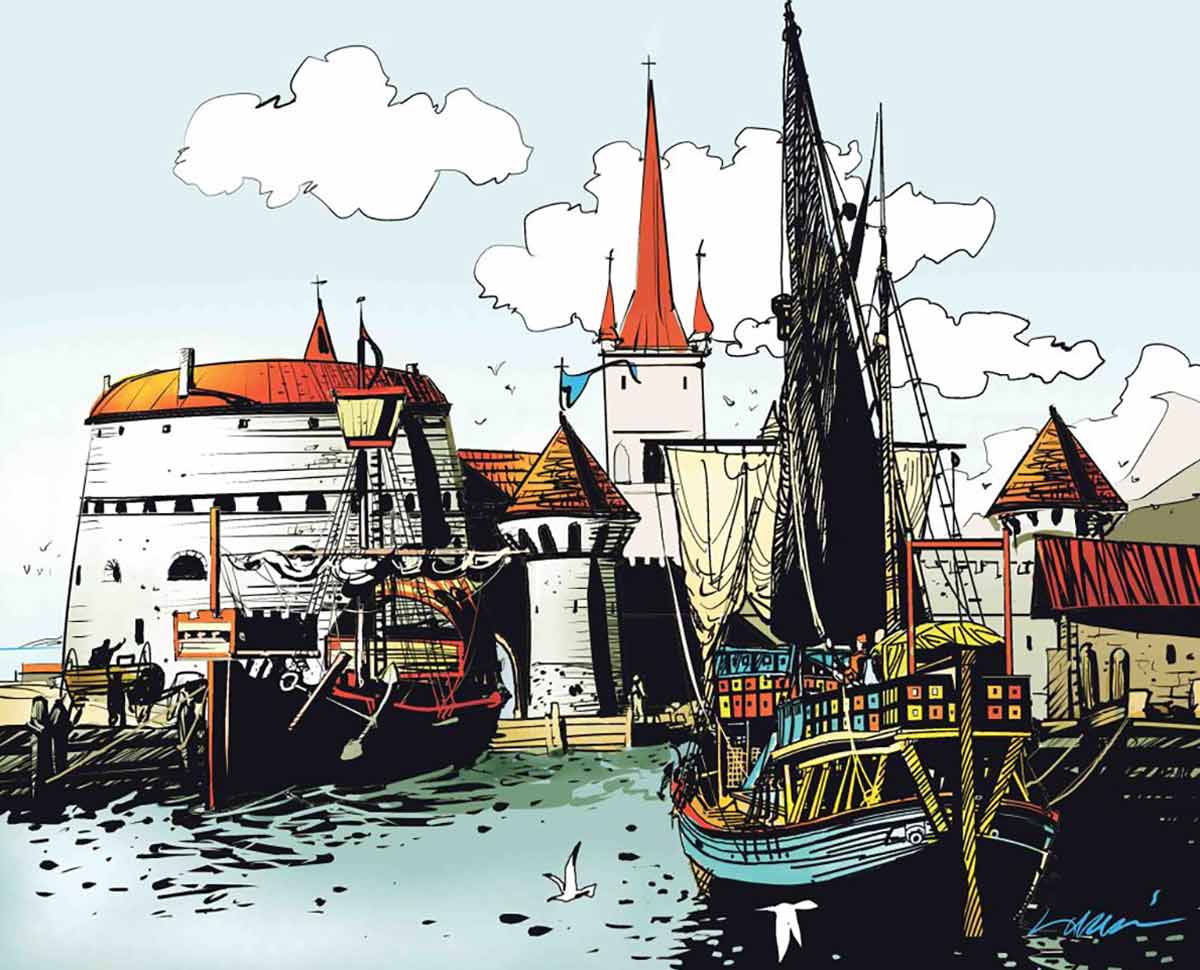 tallinn medieval sketch
