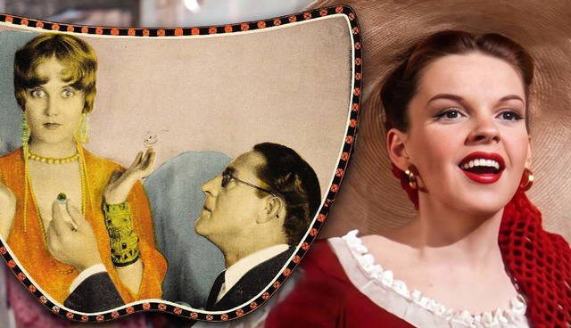 Vintage illustration alongside smiling Judy Garland