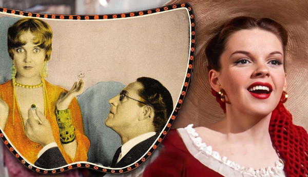 Vintage illustration alongside smiling Judy Garland