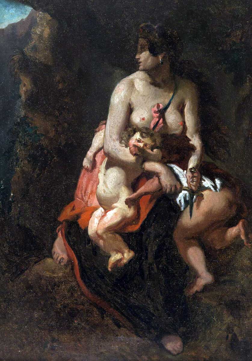 theodore chasseriau medea apres delacroix painting