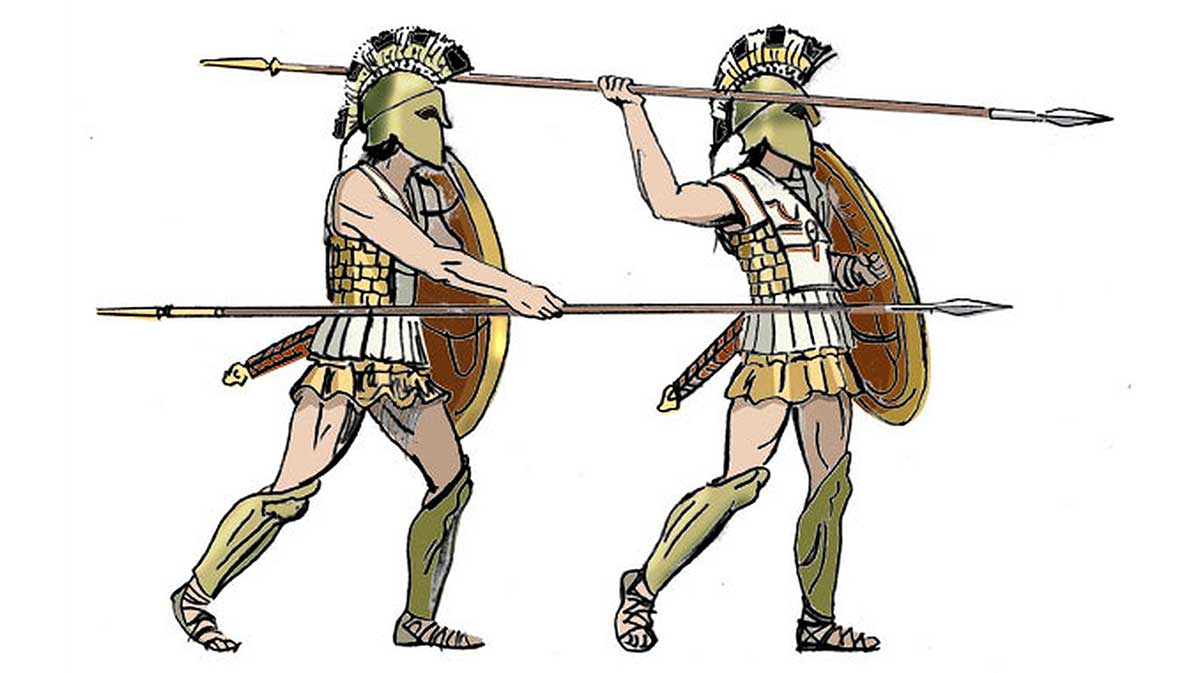 two greek hoplites