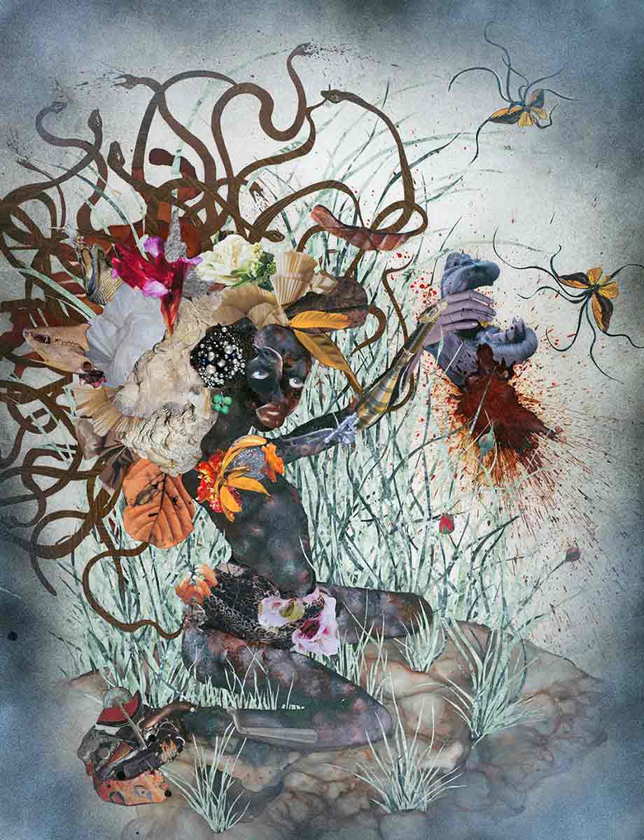 wangechi mutu bride who married camels head painting