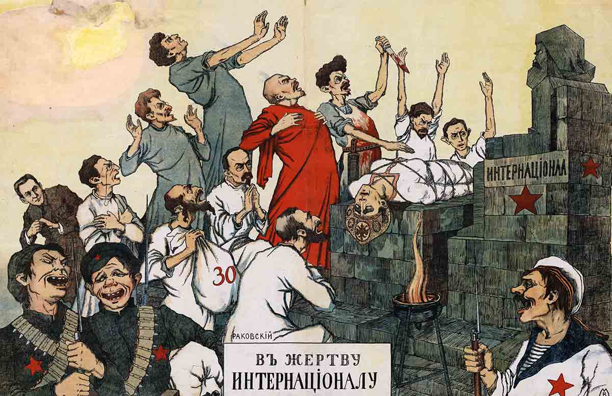 white russian anti bolshevik poster