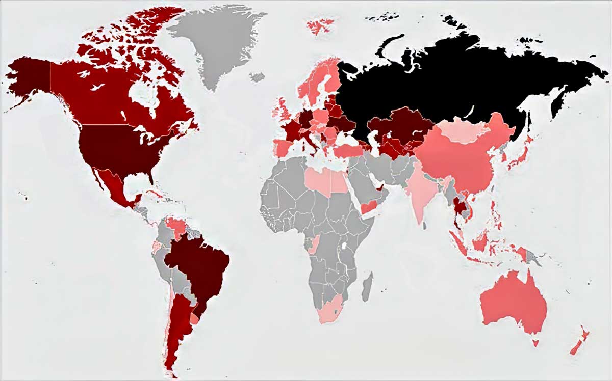 white russians exile map