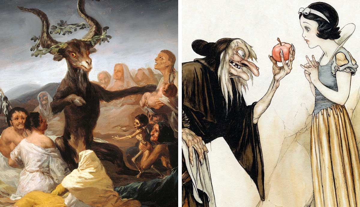 Goya's Witches' Sabbath and Snow White with the old hag