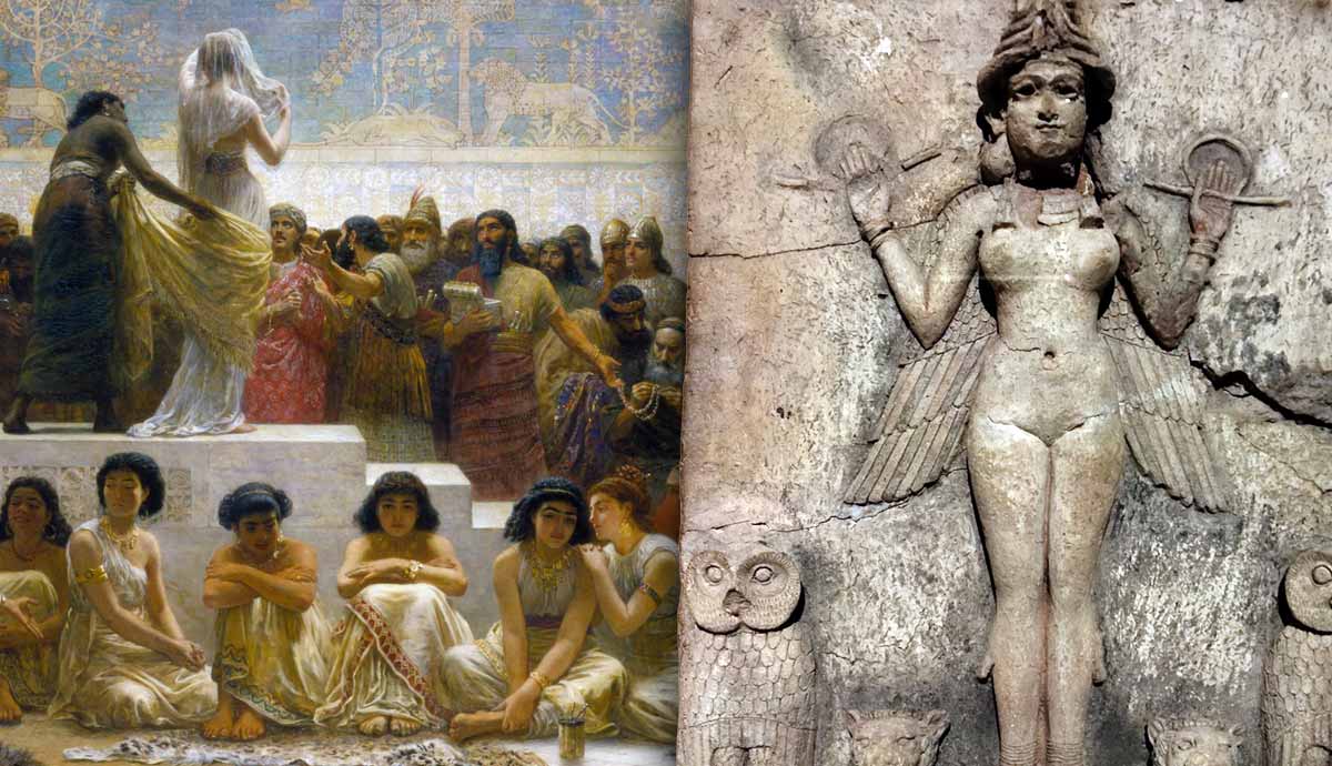 Babylonian marriage market and Ishtar relief