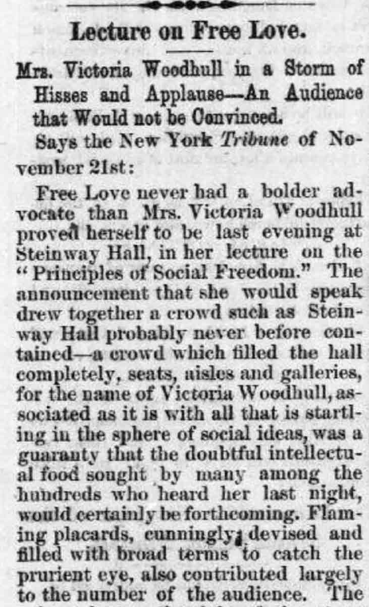 woodhull newspaper clipping