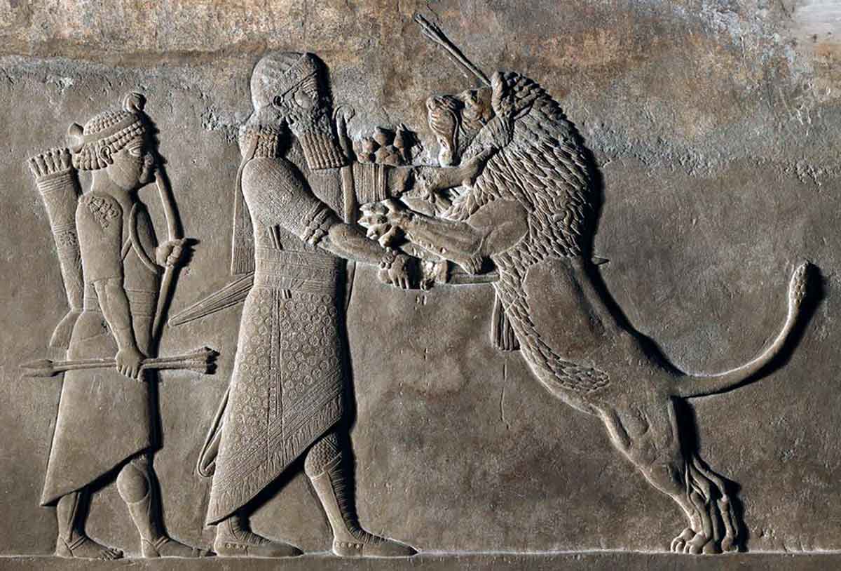 Ashurbanipal lion hunt