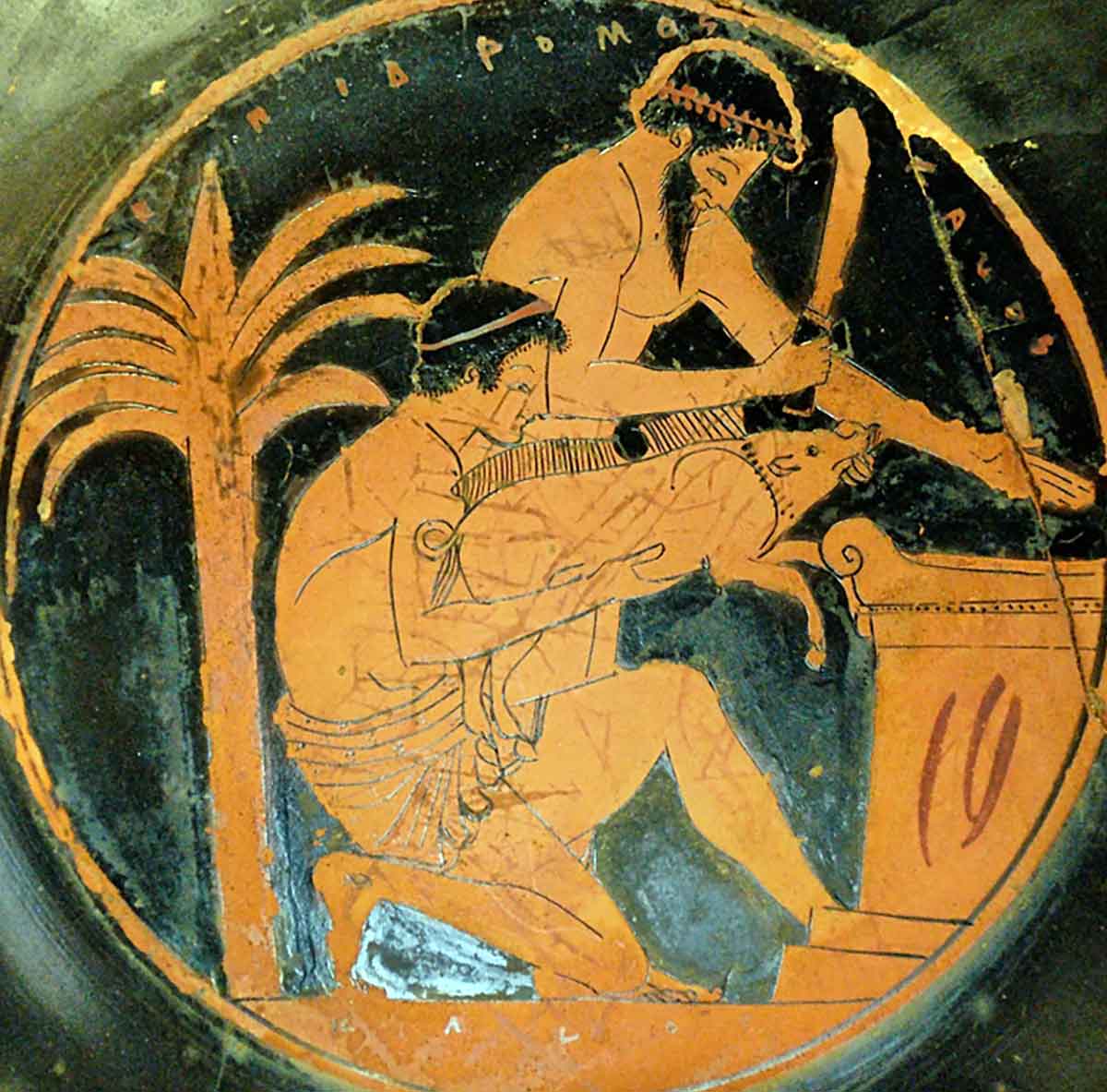 Greek pot pig sacrifice