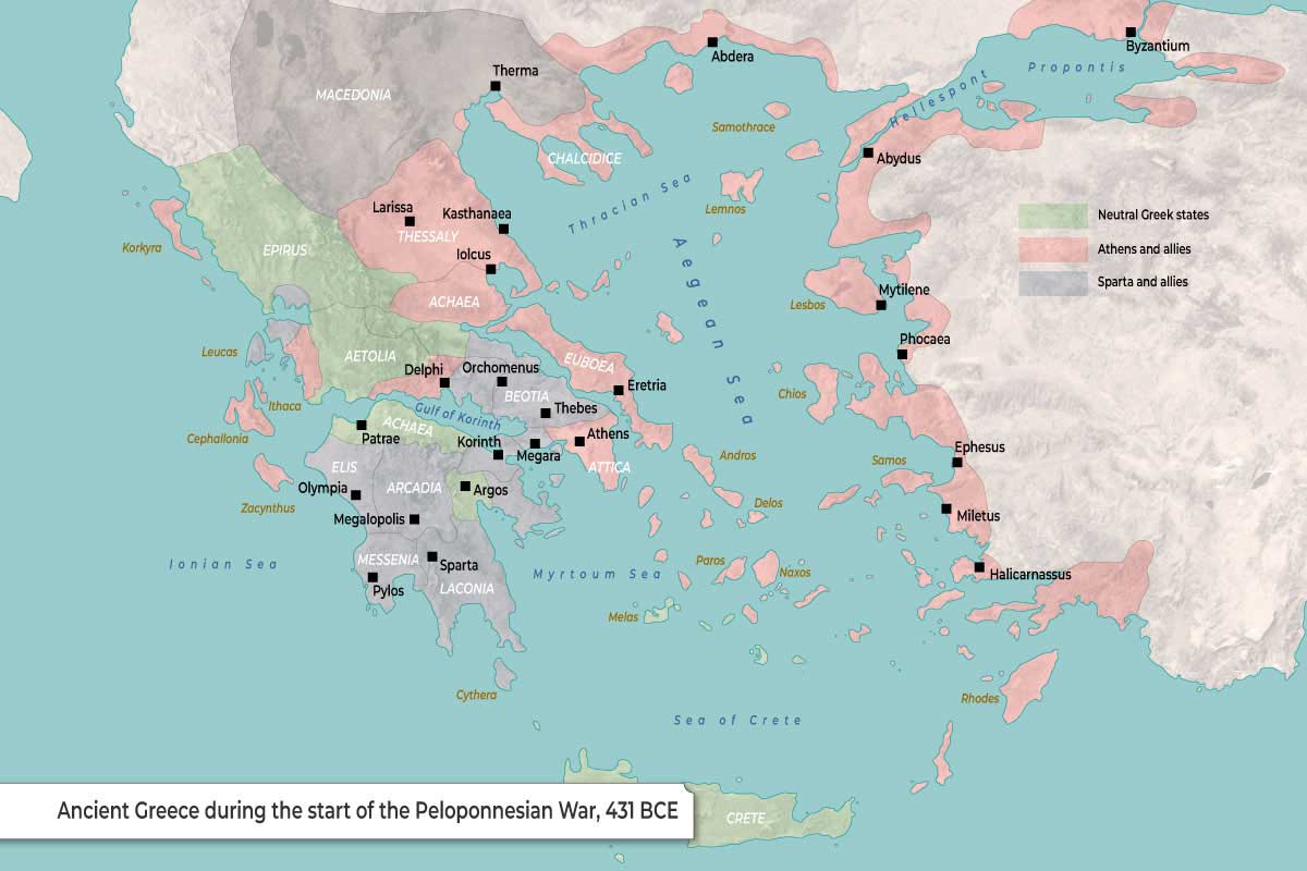 Map 431BCE Start PeloponnesianWar
