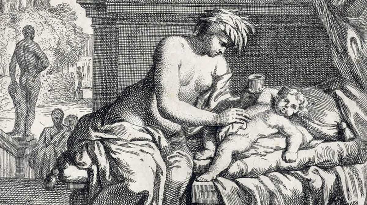 Thetis anoints Achilles ambrosia
