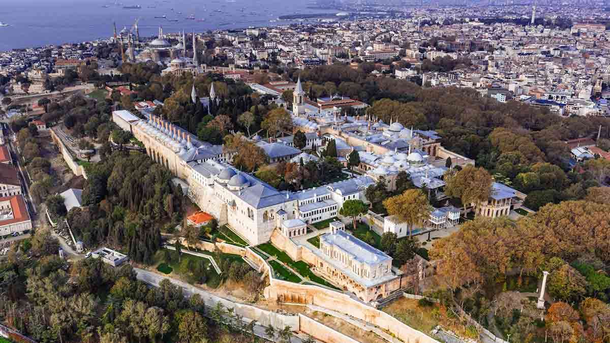 aerial shot topkapi palace istanbul museums in asia