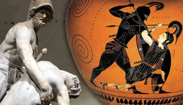 Greek statue and black-figure vase art