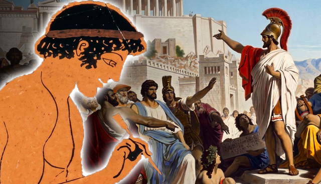 ancient greek man with pericles painting