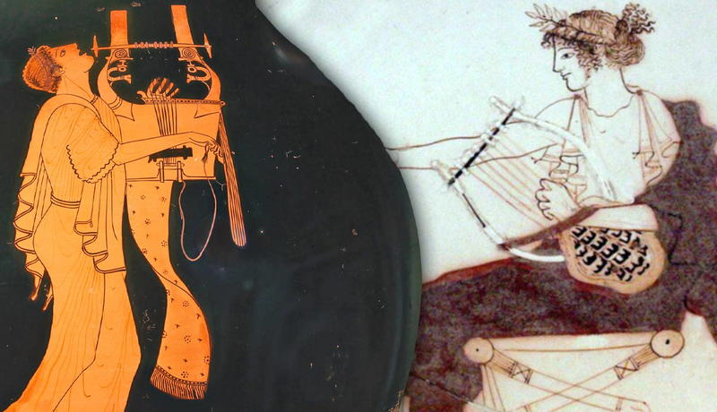 Ancient Greek artwork depicting music players