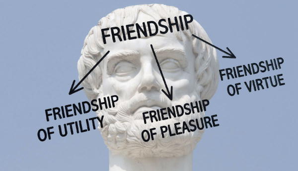 Aristotle bust and Aristotle's three types of friendship