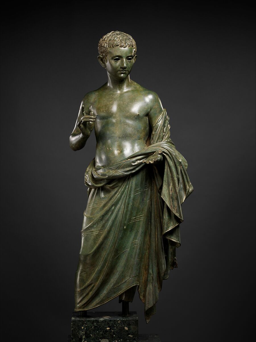 bronze statue aristocratic boy