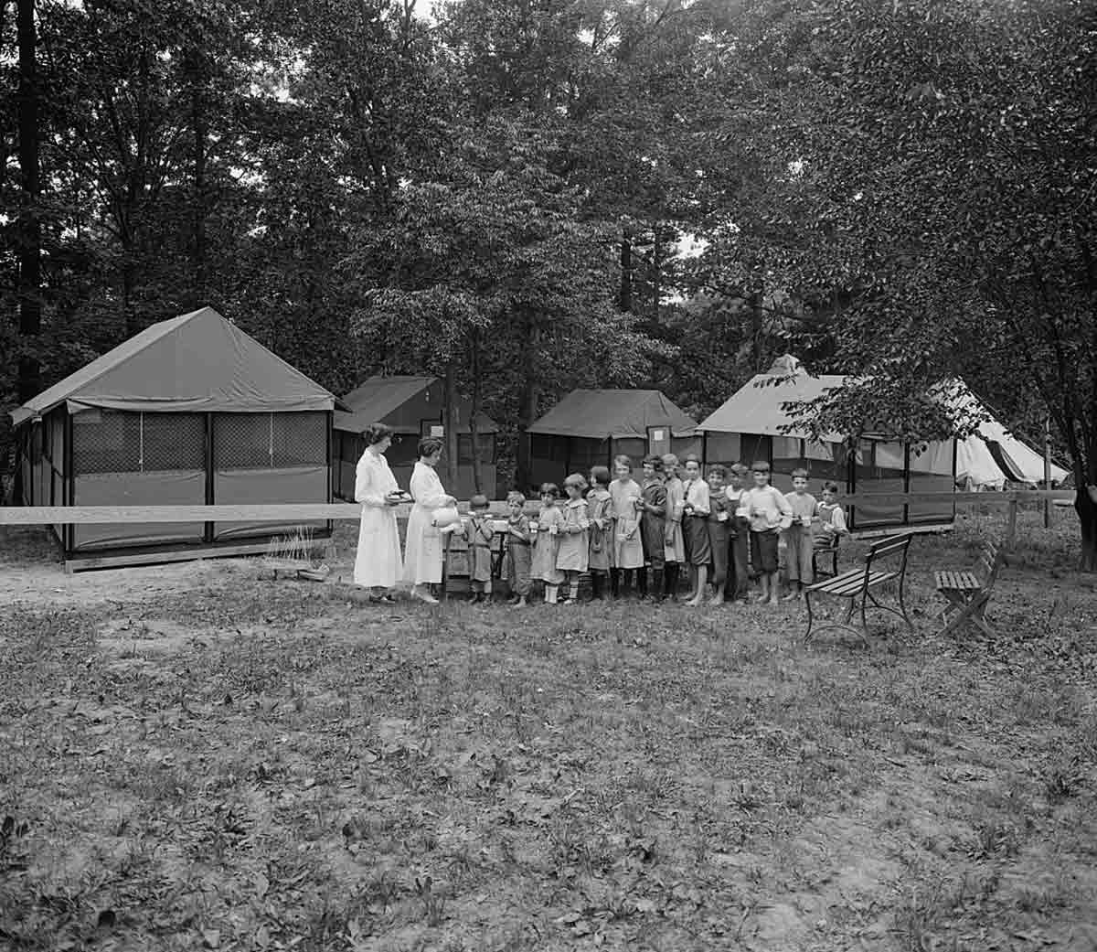 children at a tb camp